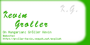 kevin groller business card